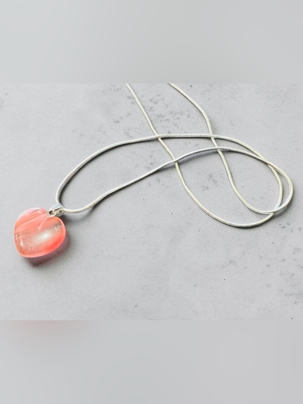 Cherry Quartz Heart Pendant Necklace